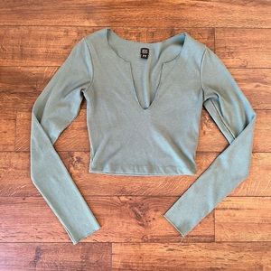 Green Cropped Top